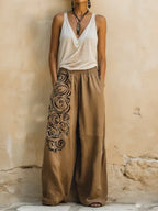 Bohemian Vintage-print Cotton-linen Three-piece Set