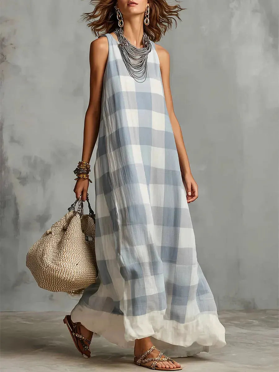 Women's Color Block Art Casual Stylish Vacation Maxi Dress