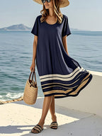 Women'S Loose Striped Print Dress
