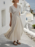 Women'S Loose Striped Print Dress