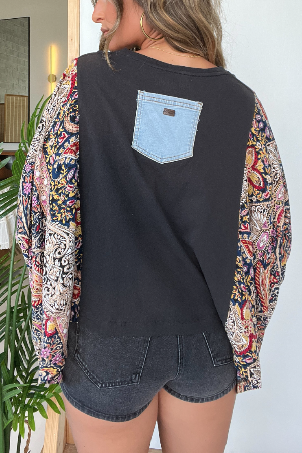 Queen Mix & Match Tee Black Floral