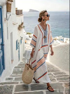 Women'S Loose Striped Print Dress