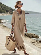 Women'S Loose Striped Print Dress