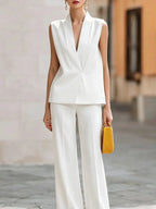 Women's Minimalist Sleeveless Suit Set