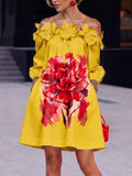 Stylish Blooming Floral A-line Mini Dress