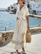 Women'S Loose Striped Print Dress