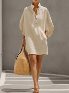 Loose And Comfortable Linen And Cotton Dress