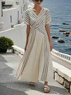 Women'S Loose Striped Print Dress