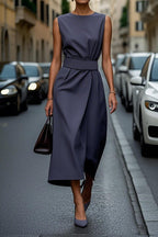 Women's Elegant Solid Color Waist Dress