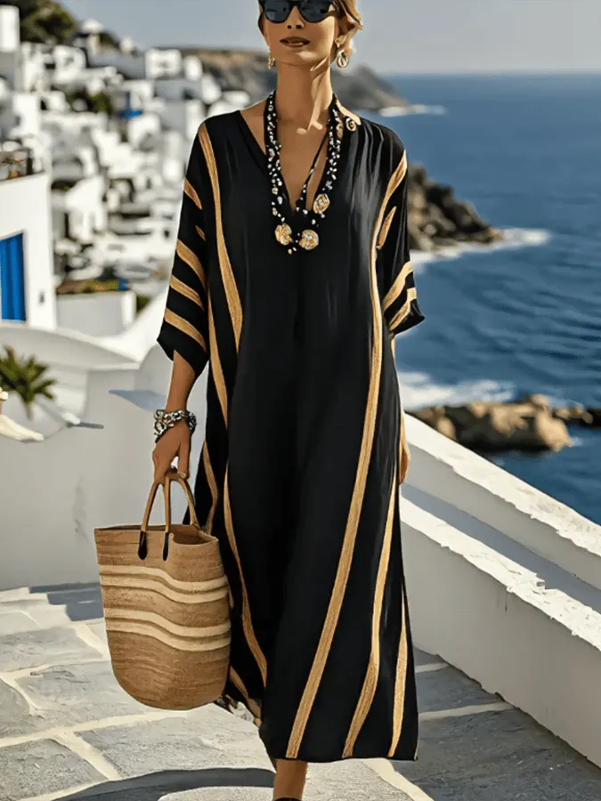 Women'S Contrast Striped Dress