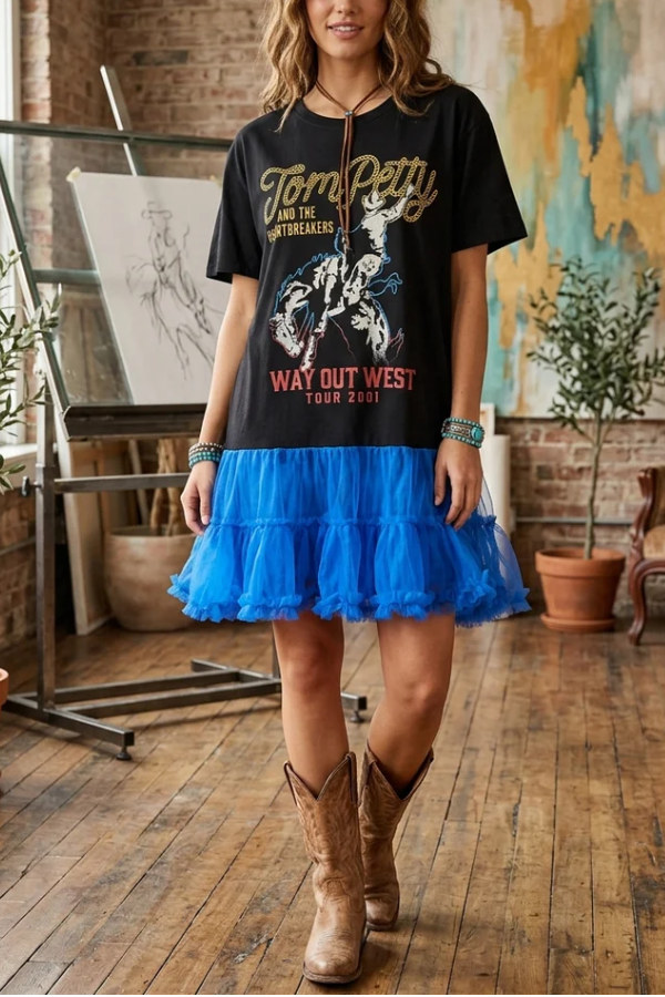 Time and Tru Tom Petty Way Out West Upcycled Tee