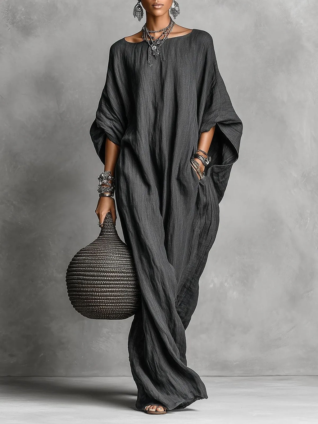 🔥 Limited Time Sale – 55% OFF Minimalist Casual Sleeveless Cotton And Linen Long Dress