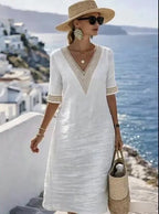 Women'S Casual Color-Block Patchwork Dress
