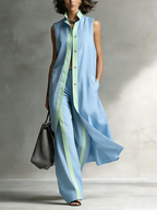 Minimalist Art-Style Decorative Trim Cotton-Linen Two-Piece Set