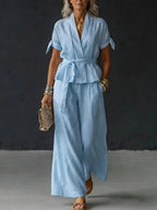 Women's Simple And Elegant Cotton-linen Set
