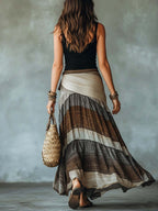 Women's Retro Pattern Art Print Casual Stylish Cotton Skirt