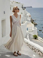Women'S Loose Striped Print Dress