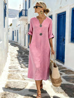 Women'S Casual Solid Color  Dress