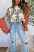 Rock N Roll Vintage Kimono Tee Rust