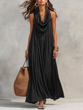 Women's Flowy Swing-collar Casual Dress