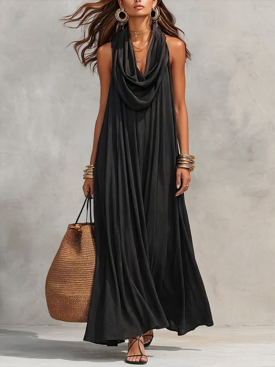 Women's Flowy Swing-collar Casual Dress