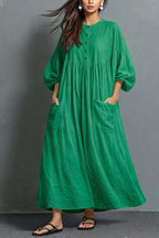 Casual Linen And Cotton Dress