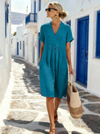 Women'S Casual Solid Color  Dress