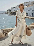 Women'S Loose Striped Print Dress