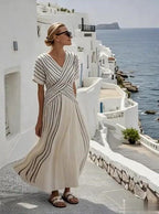Women'S Loose Striped Print Dress