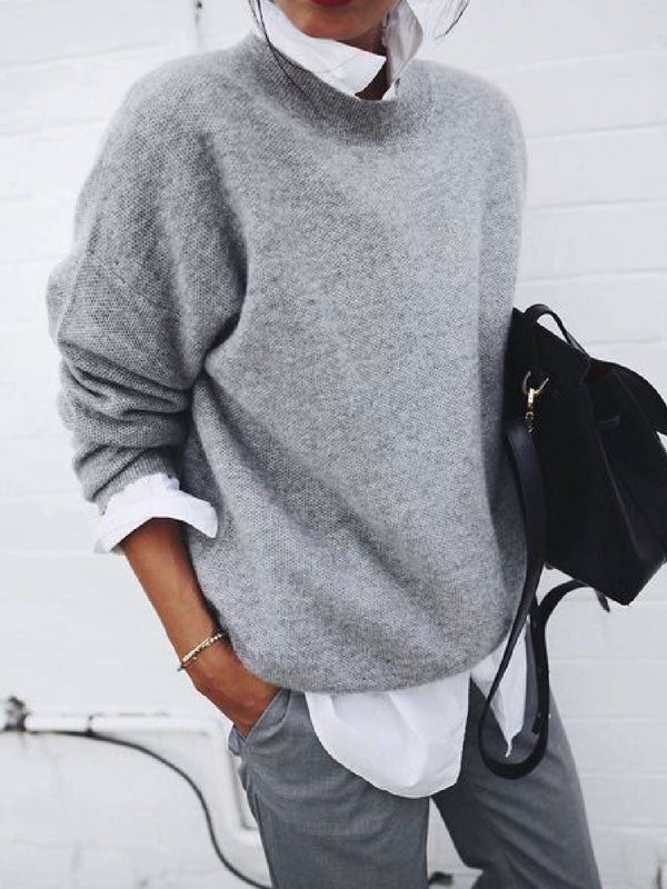 Temperament Fake Two-piece Pullover Women's Sweater