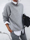Temperament Fake Two-piece Pullover Women's Sweater