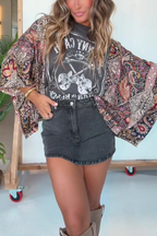 Johnny Cash Mix & Match Tee Black Floral