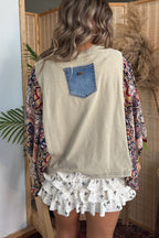 Johnny Cash Mix & Match Tee Taupe Floral