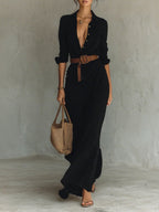 Women's Casual Fashion Long-sleeve Shirt Dress