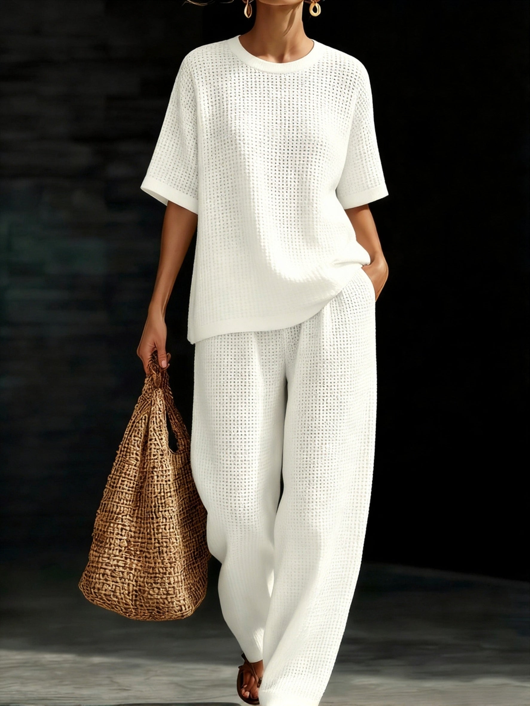 Women's Waffle Two-Piece Set