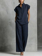 Women's Simple And Comfortable Cotton-linen Set