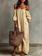 Stylish Off-shoulder Striped Dress