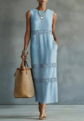 Women's Retro Fashion Cozy Minimalist Casual Cotton Dress