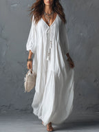 Women's Loose Bohemian Style Cotton Linen Long Dress