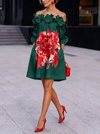 Stylish Blooming Floral A-line Mini Dress