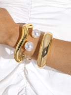 Women's Retro Multi-layer Line Wrap Geometric Open Bracelet Set