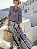 Women's Loose Striped Skirt Suit