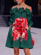 Stylish Blooming Floral A-line Mini Dress