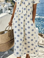 Women's Casual V-neck Printed Loose Dress