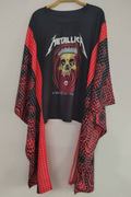 Metallica-Print Bat-Sleeve T-Shirt (No Back Pocket)