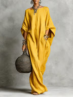 🔥 Limited Time Sale – 55% OFF Minimalist Casual Sleeveless Cotton And Linen Long Dress