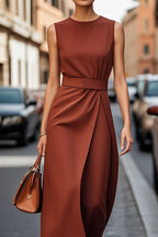 Women's Elegant Solid Color Waist Dress