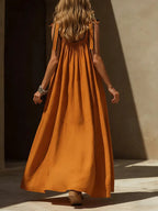 Women's Casual Vacation Style Spaghetti Strap Tie Dress