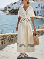 Women'S Loose Striped Print Dress