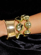 Women's Retro Multi-layer Line Wrap Geometric Open Bracelet Set